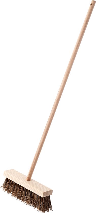 Nienhuis Montessori Kinderbezem Buiten - Bezem met houten steel - Schoonmaakartikelen - Bezems - Kinderspeelgoed - Speelgoed Schoonmaakset - 70 cm - Zwart