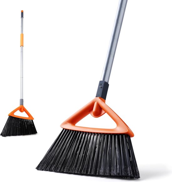 Nieuwste model buitenbezem met vier in elkaar grijpende draadstangen, uitschuifbaar tot 122 cm, geschikt voor huizen, tuinen, garages, straten, straatbezems etc van Wenko