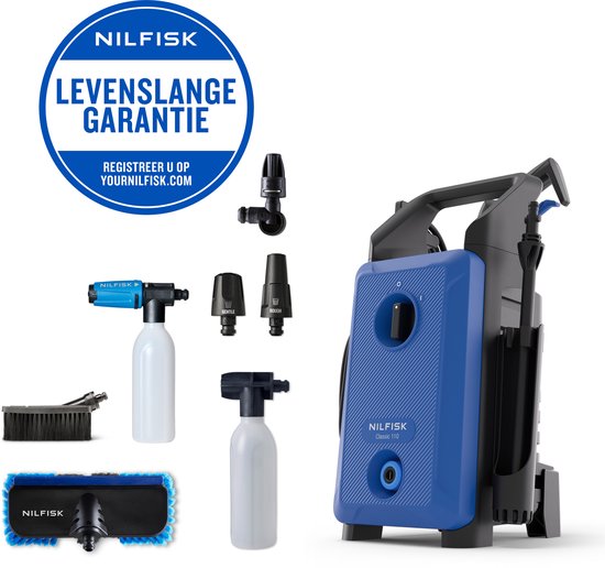 Nilfisk Classic 110 Car wash - 110 bar, - wasborstel, - 5 mtr HD slang van Nilfisk