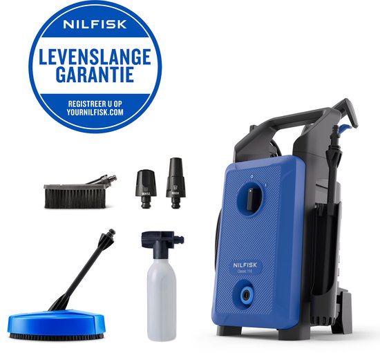 Nilfisk Classic 110 PCA - 110 bar, - 5 mtr HD slang, - Patio compact, - Wasborstel van Nilfisk