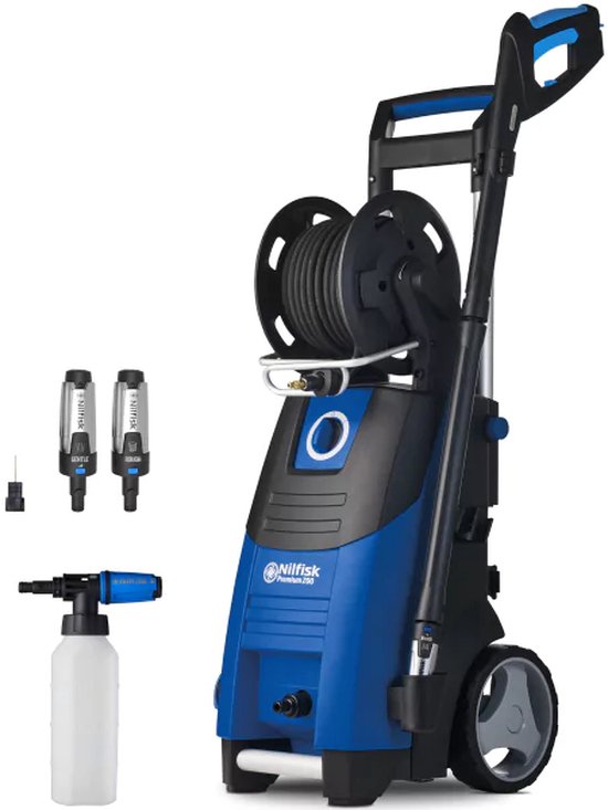 Nilfisk Premium 200-15 – Hogedrukreiniger 200 bar met Super Schuimspuit, Gentle & Ruwe sproeiers, 15 m slang en telescopische handgreep – Voor professionele resultaten van Merkloos	