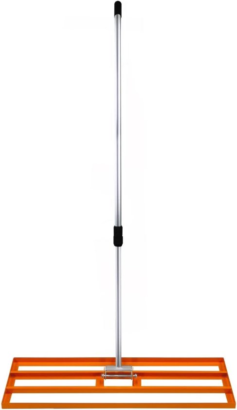 Nivellering Hark Grond Leveler 100 cm - Verstelbaar Handvat 1.20-1.90 m Tuin Gazon Golf Zand Gras Golfbaan Achtertuin Bodemnivellering Nivelleren - Oranje