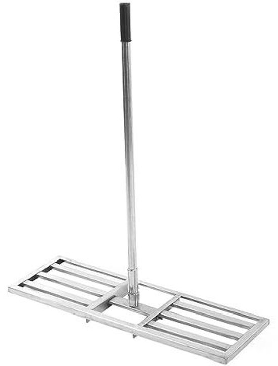 Nivelleringsapparaat voor gazononderhoud - Roestvrij staal - Telescopisch - Multifunctioneel - Gras egaliseren, materiaal verdelen, onkruid verwijderen - 75 characters van Merkloos	