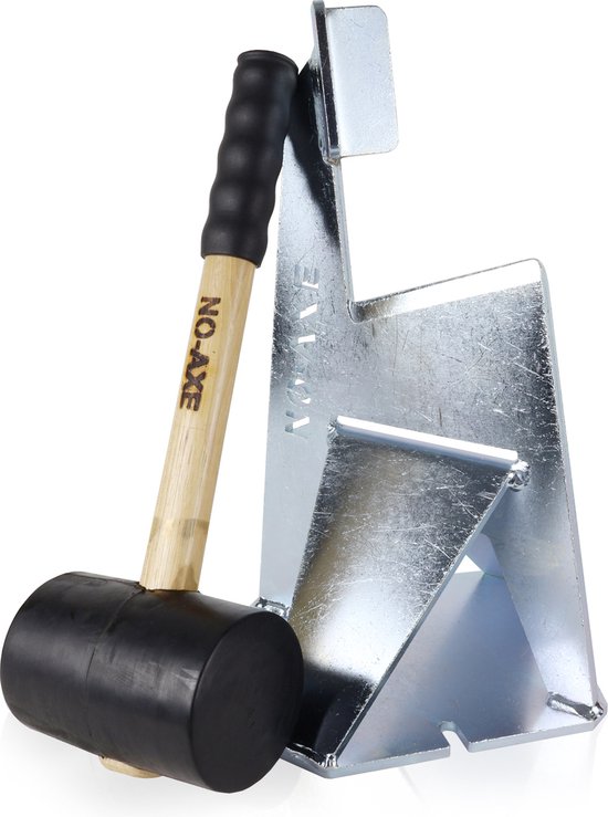 NO-AXE HOUTKLOVER | GEGALVANISEERD STAAL | SET MET HAMER | GEGALVANISEERD | HOUTSPLIJTER | HOUTSPLITTER | HOUTKLIEVER | SPLIJTWIG | KLOOFWIG van Splittingmalls