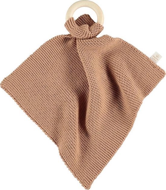 Nobodinoz gebreide knuffeldoek met bijtring - bruin van Nobo
