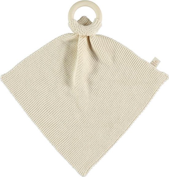 Nobodinoz gebreide knuffeldoek met bijtring - creme wit van Nobo