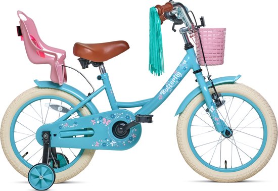 Nogan Butterfly - Kinderfiets - Meisjesfiets - 16 inch - Turquoise van Nogan