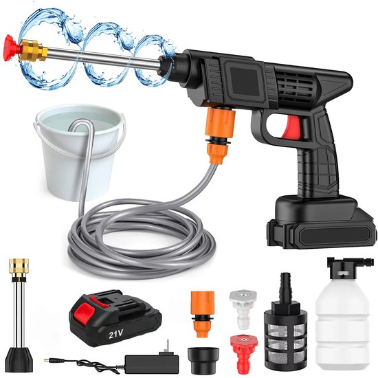 NordHaus Accu Hogedrukreiniger – Draadloze Hogedrukspuit – Compatibel met Makita 18V Accu's – Inclusief 1 Batterij