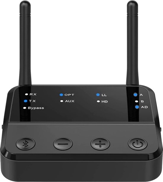 NÖRDIC BT18 Bluetooth 5.2 Ontvanger - DAC - Bluetooth Zender - Dual-link - Draadloos - 3,5 mm, AUX RCA - Qualcomm aptX HD - AptX-LL van NÖRDIC