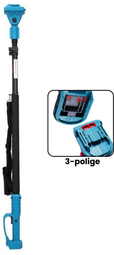 Norvix Telescopische Verlengsteel – Verstelbaar van1,3–2 m – 180° Draaibare Aansluitkop – 3-Polige Aansluiting – Geschikt voor Elektrische Snoeischaar & Mini-Kettingzaag van Merkloos	