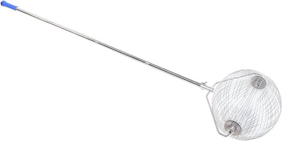 Noten Oogstballenprikker - Fruitplukker Pikhouweel - Buiten Verzamelen - Roestvrijstalen Constructie - 152 cm - Zilver