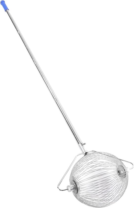 Notenverzamelaar Roller - Fruitplukker Tuin - Zonder Bukken Opruimen - Roestvrijstalen Constructie - 146 cm - Zilver