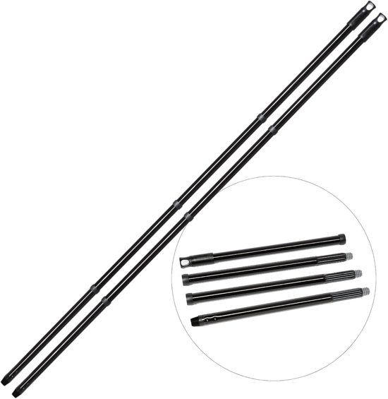 Novaliv 2x Veelzijdige Premium Schroefbezemsteel 137 cm - 2,6 cm Stabiel Duurzaam Zwart Verstelbaar 137 cm tot 94,5 cm Perfect voor vegen, schrobben en ramen lappen Hoogwaardige metalen constructie van Merkloos	