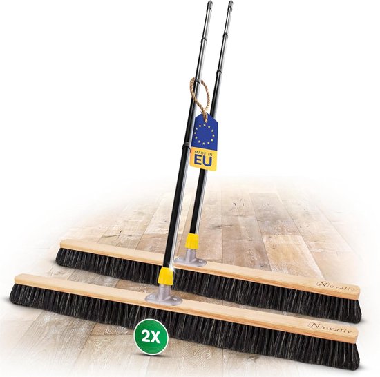 Novaliv Grote Bezem 2x Halbezem 100 cm met Steel Borstelhaar Mengsel Bezem Fijn Ideaal als Werkplaatsbezem met Steel Halbezem Industriële Bezem Huisbezem Veegbezem Kamerbezem Haarbezem Bezem Groot van Merkloos	