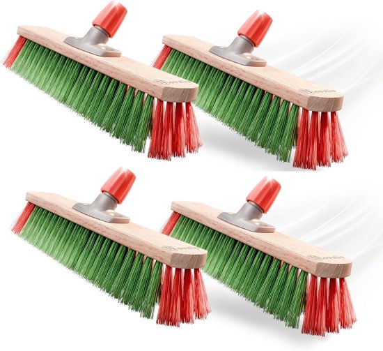 Novaliv Tuinbezem Elaston 40 cm 4 stuks Bezemkop Elaston borstelharen Ideaal als bezem voor buiten Straatbezem Harde borstelharen Terrasbezem Tuinbezem Stalbezem Veegbezem Industriële bezem Buitenbezem van Merkloos	
