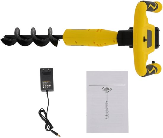 Novari - Grondboor - Elektrische grondboor - Krachtige 350W motor - Sterke boor van mangaanstaal - 30×8cm (lxb) - Gewicht 3.5kg van Merkloos	
