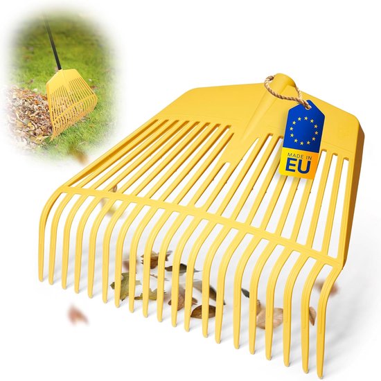 Novatool bladharkkop, 2-in-1 combinatiegereedschap, bladhark en bladvork met 26 kunststof tanden, werkbreedte 60 cm, bladhark, tuinbezem, gazonhark, hark voor tuinafval, tuingereedschap zonder steel van Merkloos	