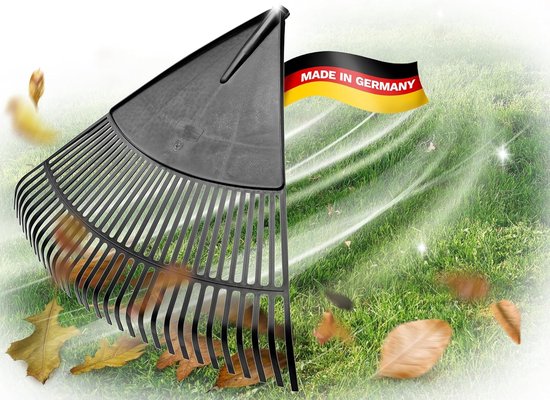 Novatool bladharkkop, bladhark met 30 kunststof tanden, 75 cm werkbreedte, bladhark, tuinbezem, gazonhark, hark, tuinhark, tuinbezem, tuingereedschap zonder steel, zwart van Merkloos	