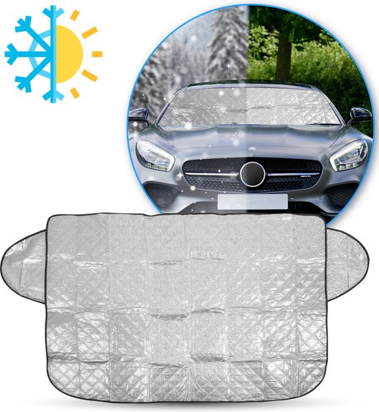 Nuvance - Zonnescherm Auto Voorruit - 100 x 145cm - Anti-Vries Deken Auto - Ijsdeken - Vriesdeken Auto - Voorruithoezen - Auto Accessories van Nuvance