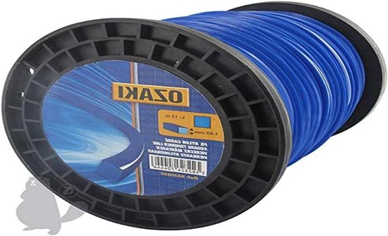 Nylon Grastrimmer Draad - Trimmerlijn Spoel - Onkruid Verwijderen - Vierkante Profiel - 4 mm x 120 m - Blauw