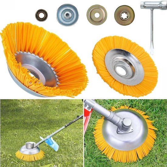 Nylon grastrimmerkop set - 2 stuks onkruidborstels - 20 cm en 154 cm - universele trimmerkop voor tuin en gazon - 254 mm opening