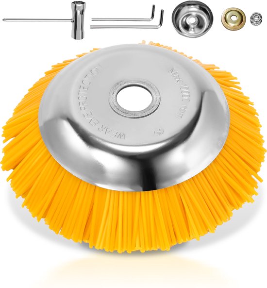 Nylon onkruidborstel - 25,4x200mm 8 zoll Nylon borstelkop -Onkruidborstel -Grastrimmer - bosmaaier van Vegena