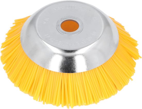Nylon Wielborstel - Onkruidborstel Grastrimmer - Gazon Onderhoud - Robuuste Staalconstructie - 20cm Diameter van Merkloos	