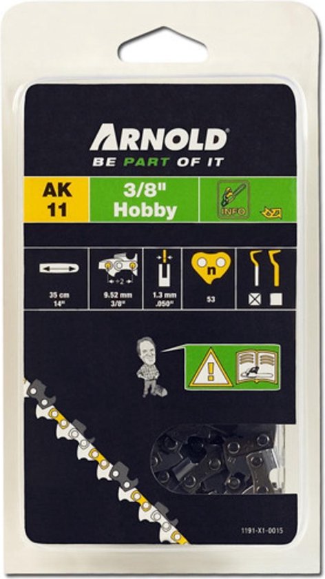 O Kettingzaag Arnold Zaagketting 3/8" Lp, 1,3 Mm, 53 Schakels, Met Veiligheidsschakel, Halfbeitel van Arnold