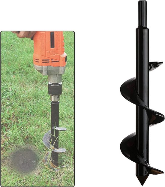 oCreon Tuingrondboor van RVS (Ø8cm - 30cm) - Voor Gaten Graven - Diepe Cultivatie & Planten in Tuin van oCreon