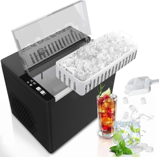 Octav8® Ijsblokjesmachine - Ijsblokjesmaker - 12.02 kg - 9 Ijsblokjes per 6 minute van Octav8