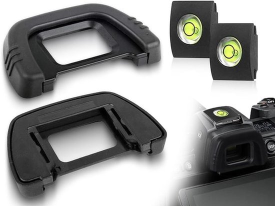Oculair-sets - Oculair vizier - Beslag op het oculair voorkomen - 2 oogmaskers + 2 standen - Compatibel met Nikon D90/D600/D300s/D750/D7000/D80DK-21 (zwart)