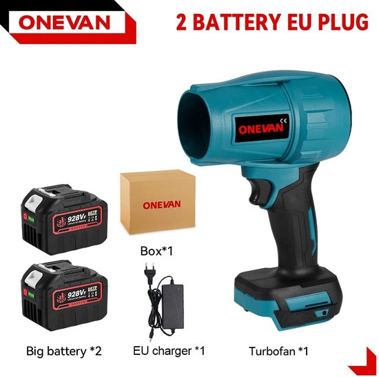 OENVAN - Turbo Jet Fan - Heteluchtblazer - Air Blower - Stofblazer - Air Duster - Inclusief 2x Accu - Elektrisch - 2000W van OENVAN