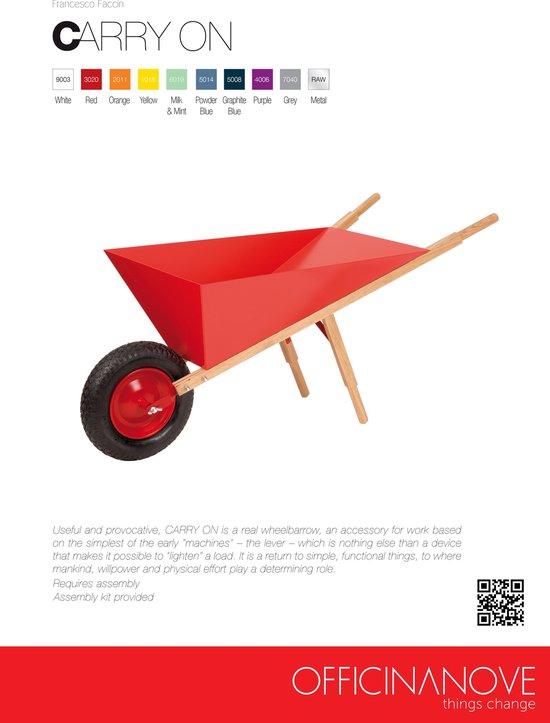 Officinanove - Carry On Kruiwagen RAL 6019 - Roestvast Staal - Groen van Officinanove