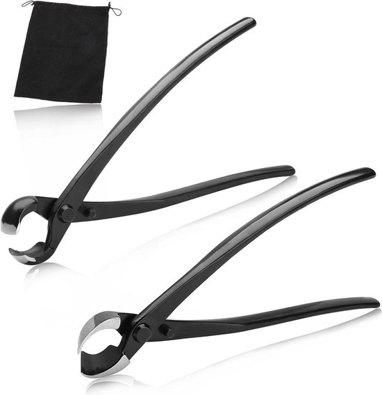 Okado Bonsai Gereedschapset - 2 Bonsaitangen - Metaal - Zwart
