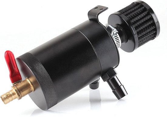 Olie Reservoir - Universele Olie Catch Can - 2 Port Reservoir Tank Met Aftapkraan - Verbijsterd - 5 Oz Capaciteit van Merkloos	