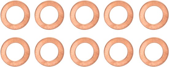 Olieaftapplug Pakking - 10 Stuks M12 Koperen Wasmachine Platte Afdichting - Pakking Ring Spacer voor Olieverversing
