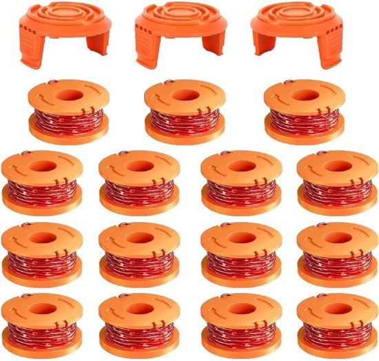 OLOEY Verpakking van 18 stuks WA0010 vervangende spoelen voor Worx grastrimmer- compatibel met Worx trimmer- 0,065 inch trimmerdraad navullingen voor Worx trimmer- voor Worx trimmer spoelen