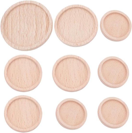 OLYCRAFT 9 Stks 4 Maten Mini Huis Theeblad 1/12 Schaal Ronde Miniatuur Houten Dienblad Houten Dienblad Miniatuur Ornamenten Mini Platen Miniatuur Houten Dienblad Minihouse Accessoires voor Miniaturen van Merkloos	