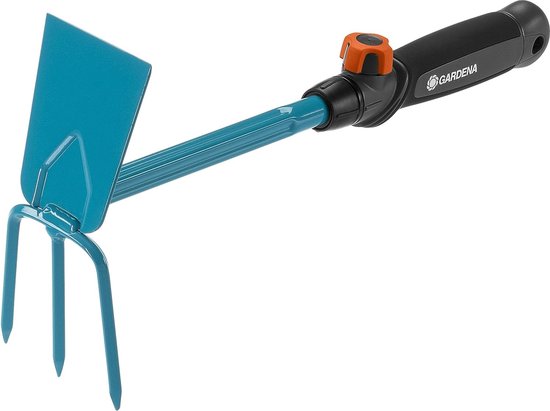 ombisystem kleine schoffel: Dubbele schoffel met drie tanden voor het beluchten en wieden van de bodem, werkbreedte 6,5 cm, ergonomische handgreep, corrosiebestendig (8915-20) van OM