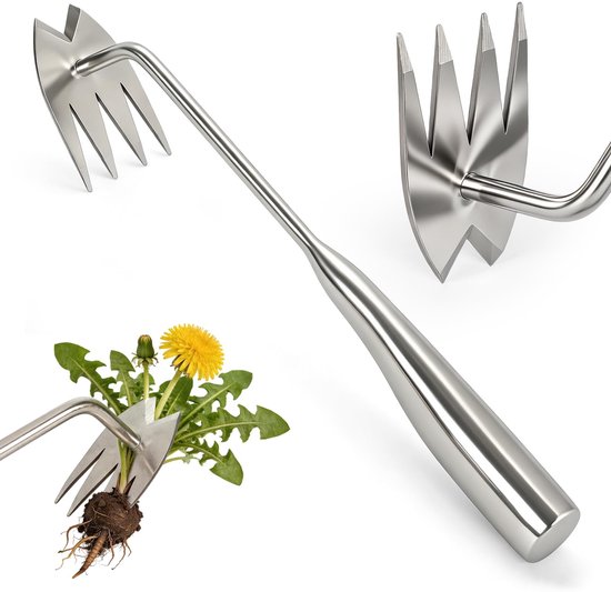 Omgoods - 2-in-1 Onkruidverwijderaar met lange steel en tuinhak