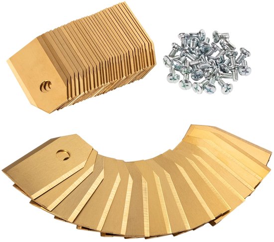 Omgoods - 30 Titanium Reservebladen voor Grasmaaier, Inclusief Schroeven