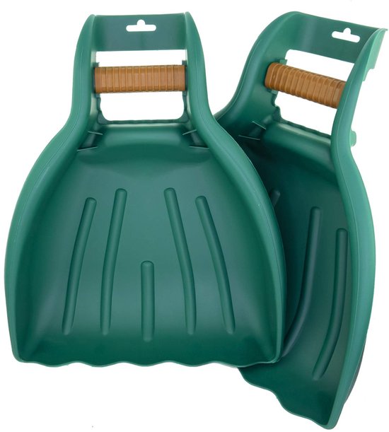 OmGoods - Dailygoody - Bladgrijper - Bladverzamelaar - Krachtbesparende handgreep - Groen - Bladhark - Handgereedschap - Geschikt voor tuinwerk - Set van 2