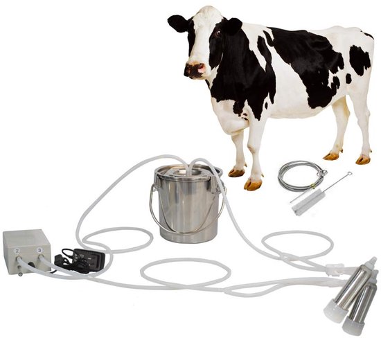 OmGoods - Dailygoody - Geitenmelkmachine - Draagbare Melkmachine - 3L Roestvrij Staal - Pulserende Vacuümpomp - Geitenhouder - Efficiënt Melken - EU-stekker