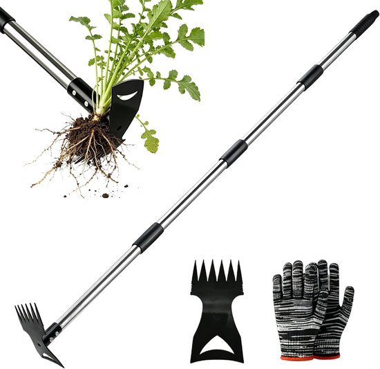 Omgoods - Ergonomische 2-in-1 Onkruidverwijderaar - Tuinhak met Lange Steel