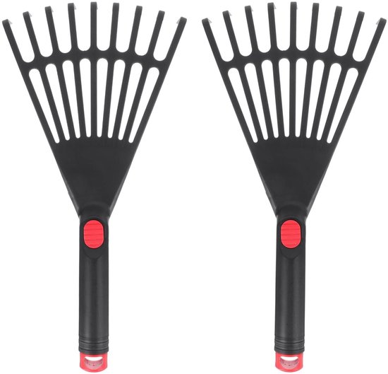 Omgoods- Handhark - Ergonomische Kunststof Handgreep - Tuinhark - Bladhark - Bodemlosmaken - Slijtvast - 2 Stuks