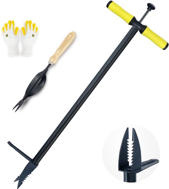 Omgoods- Onkruidtrekker 102cm - Handmatige Onkruidtrekker - Tuinhandschoenen - Chemisch Vrij - Comfortabel Gebruik - Eenvoudig Onkruid Verwijderen - Onkruidverwijderaar
