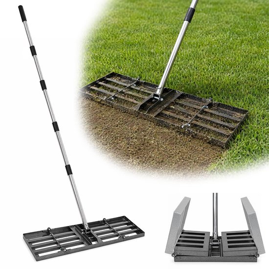 Omgoods - Opvouwbare Egaliseerhark voor Gazon 76x25 cm