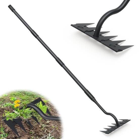 Omgoods - Professionele Tuinhark met 6 Tanden - Robuuste Handhark voor Tuinonderhoud