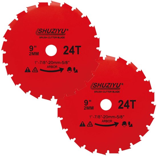 Omgoods - Set van 2 Brushcutter Messen 225mm met 24 Tanden