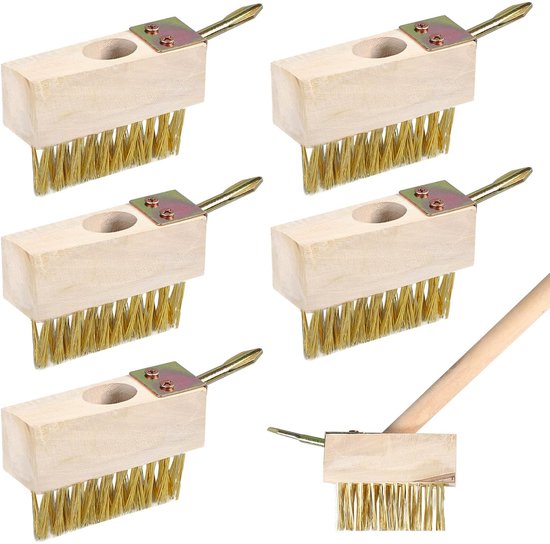 Omgoods - Set van 5 Onkruidborstels met Stalen Haren voor Tuin en Oprit